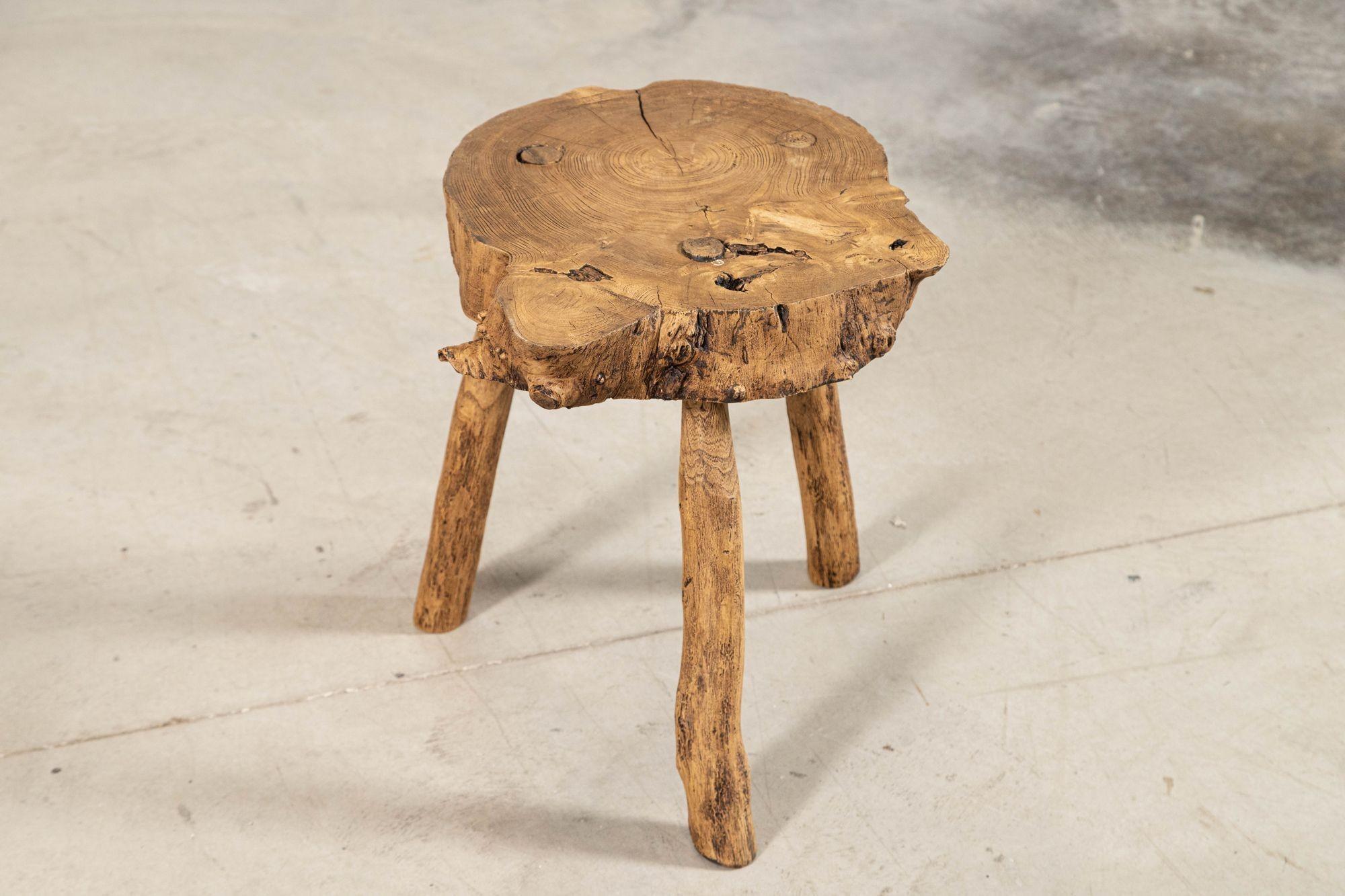 French Elm Side Table For Sale 5