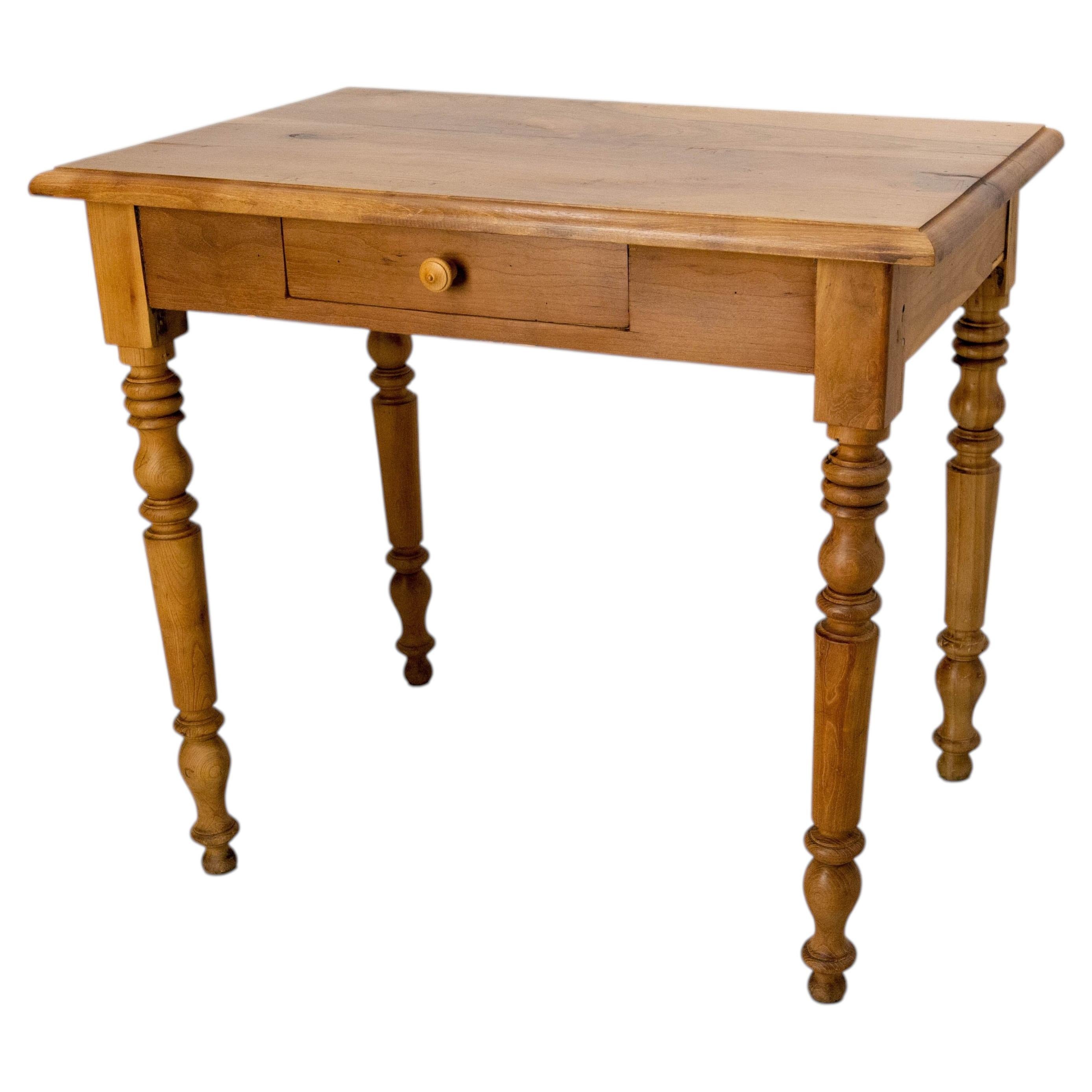 Französisch Ulme Beistelltisch Schreibtisch gedrehtes Holz, um 1900