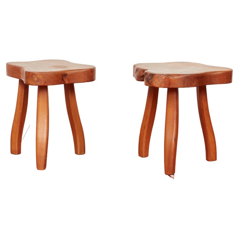 French Elm Tripod Stools For Sale at 1stDibs