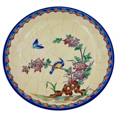 French Longwy Chinoiserie Bowl Decorated by Albert Kirchtetter