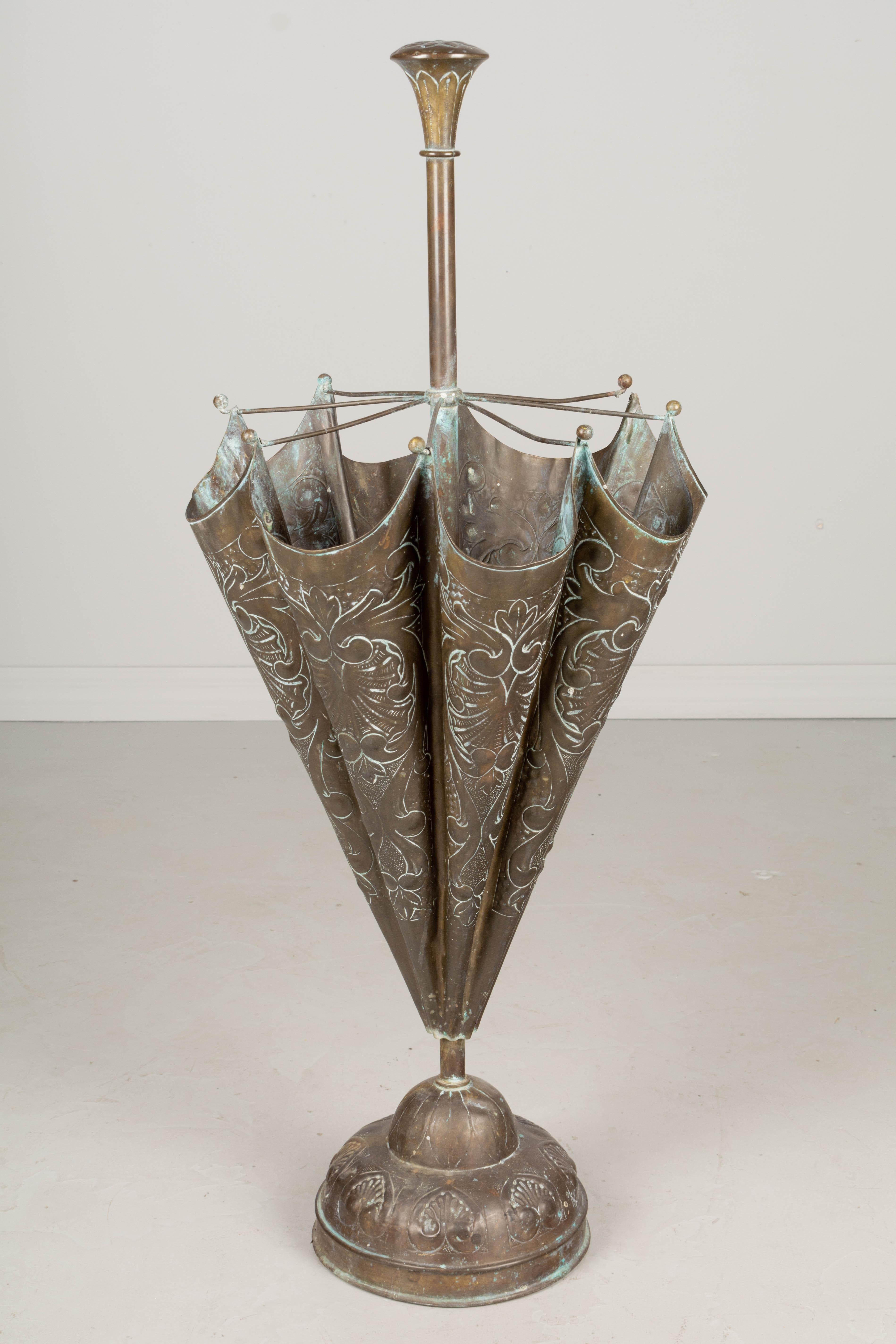 antique brass umbrella holder
