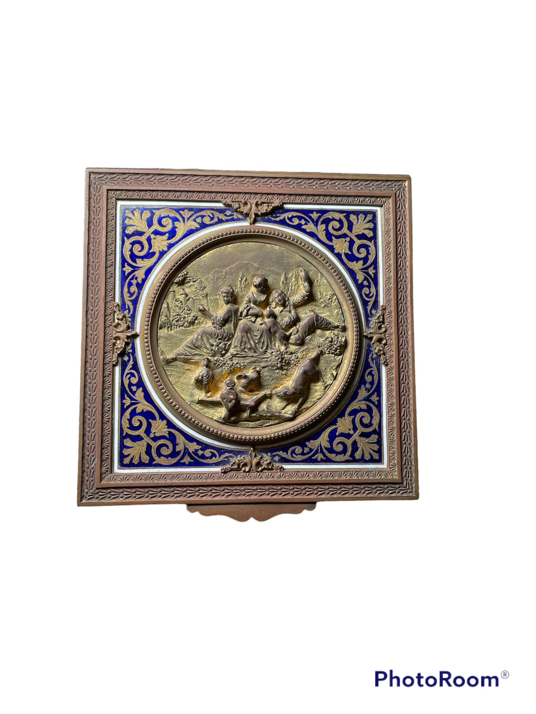 Französisch geprägte Bronze quadratische Trinket / Schmuck-Box im Angebot 3