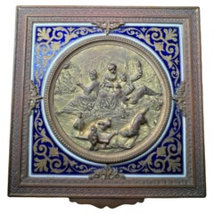 Used French Embossed Bronze Squared Trinket/ Jewelry Box