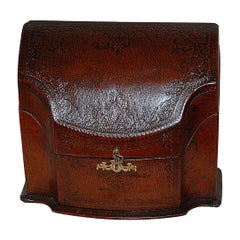 Antique French Embossed Leather Stationery Box by Dreyfous, Early 20th Century