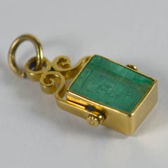 French Emerald Gold Charm Pendant