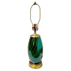 French Emerald Green Glass Lamp