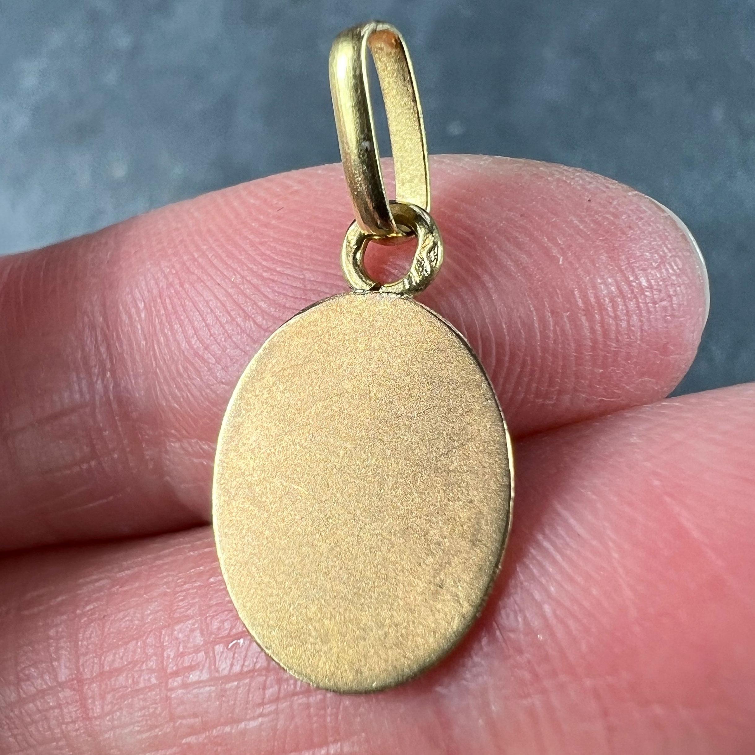 French Emile Dropsy Virgin Mary 18K Yellow Gold Medal Pendant Charm 4