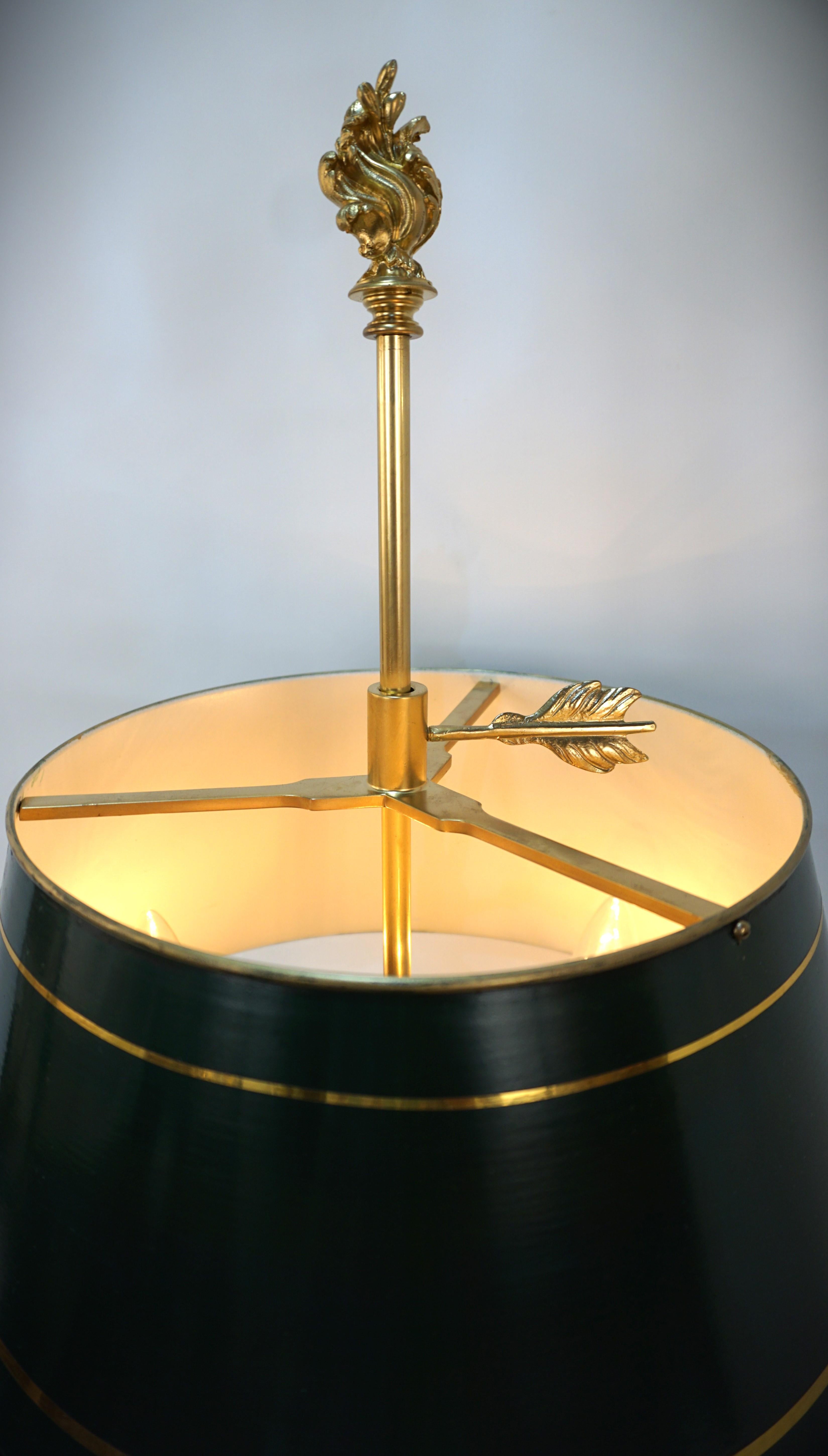 French Empire 1920's Bronze Bouillotte Desk Lamps In Good Condition For Sale In Fairfax, VA