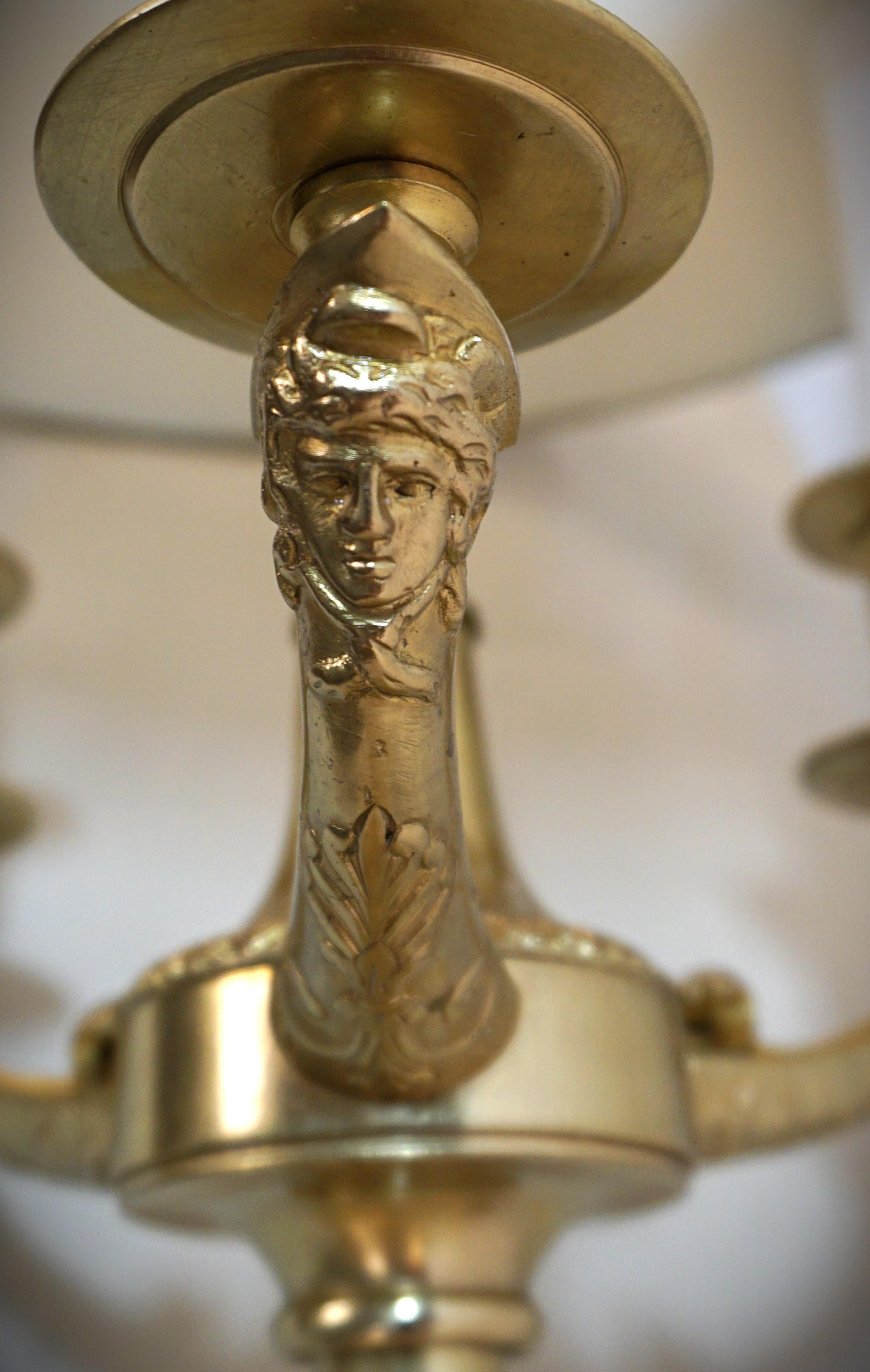 Early 20th Century French Empire 1920's Bronze Bouillotte Desk Lamps For Sale