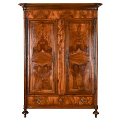 French Empire 19th Century Walnut Armoire