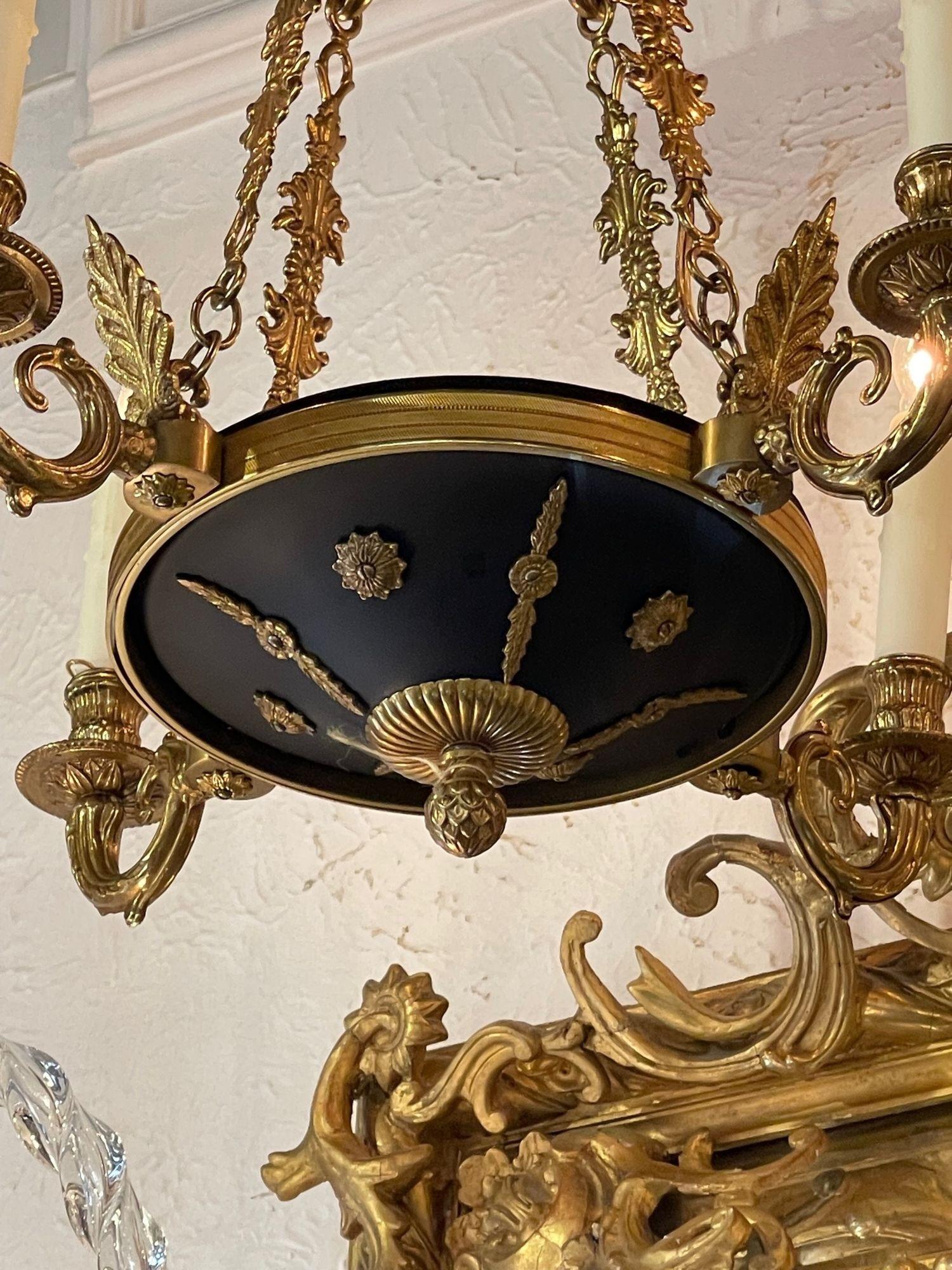 French Empire 4-Light Chandelier In Good Condition In Dallas, TX