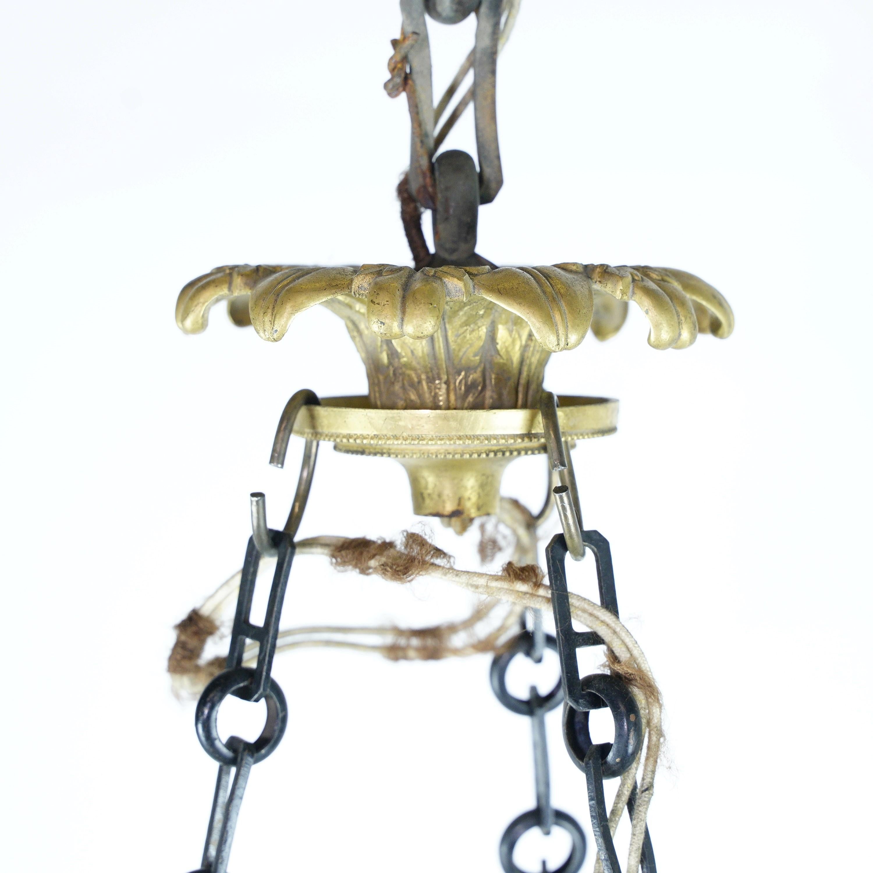 French Empire 6 Arm Lions & Eagles Bronze Chandelier 7