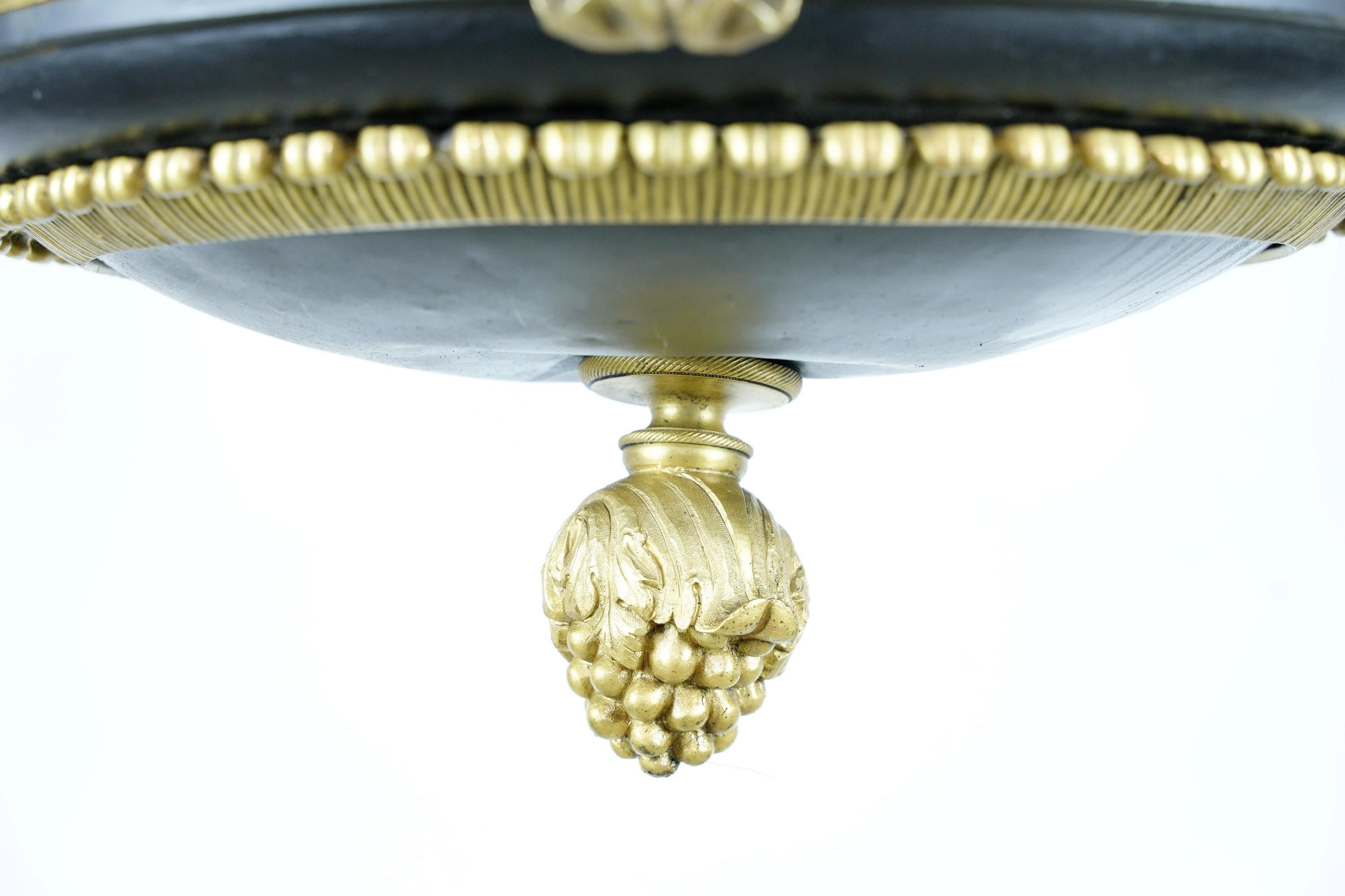 French Empire 6 Arm Lions & Eagles Bronze Chandelier 5