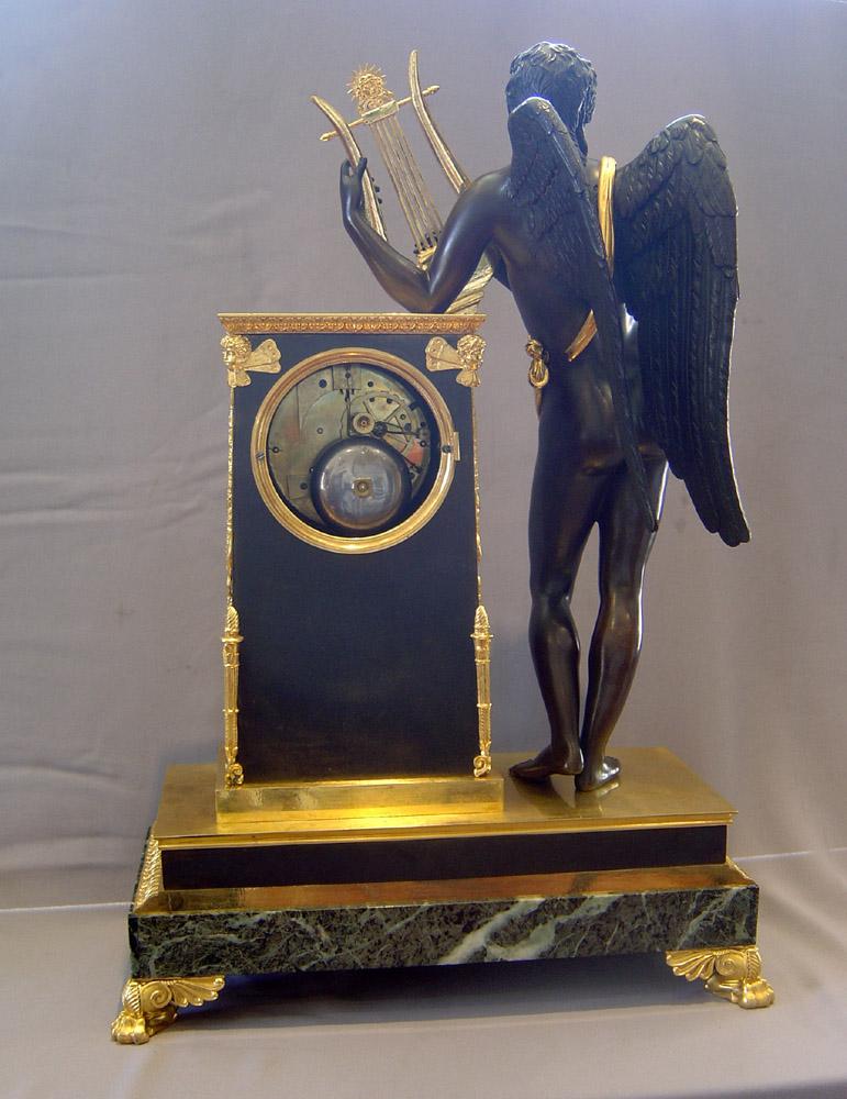 French Empire antique Apollo clock by Lepine and Rabiat. In Good Condition For Sale In London, GB