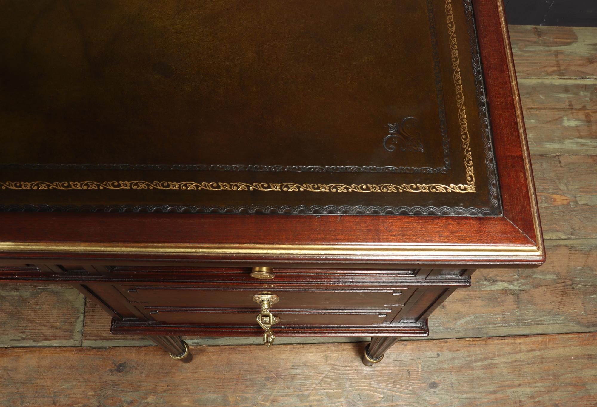 Mahogany French Empire Antique Desk, c1860