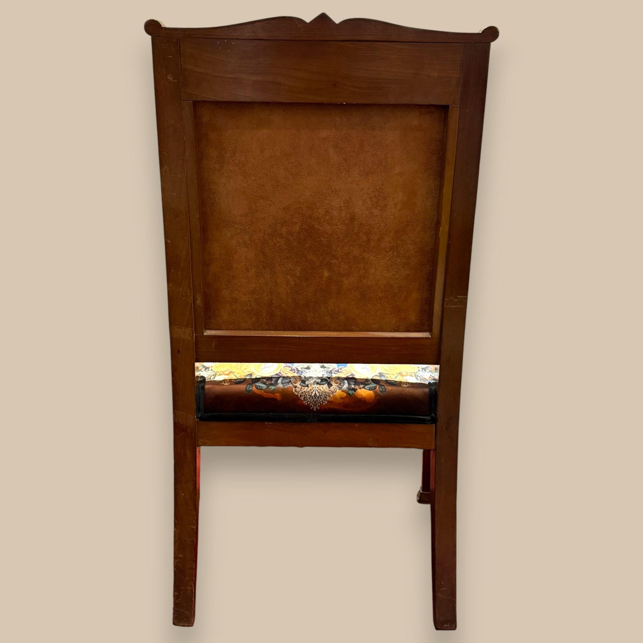 Sillón Imperio Francés Retapizado con Monturas de Bronce Dorado, S. XIX en venta 8