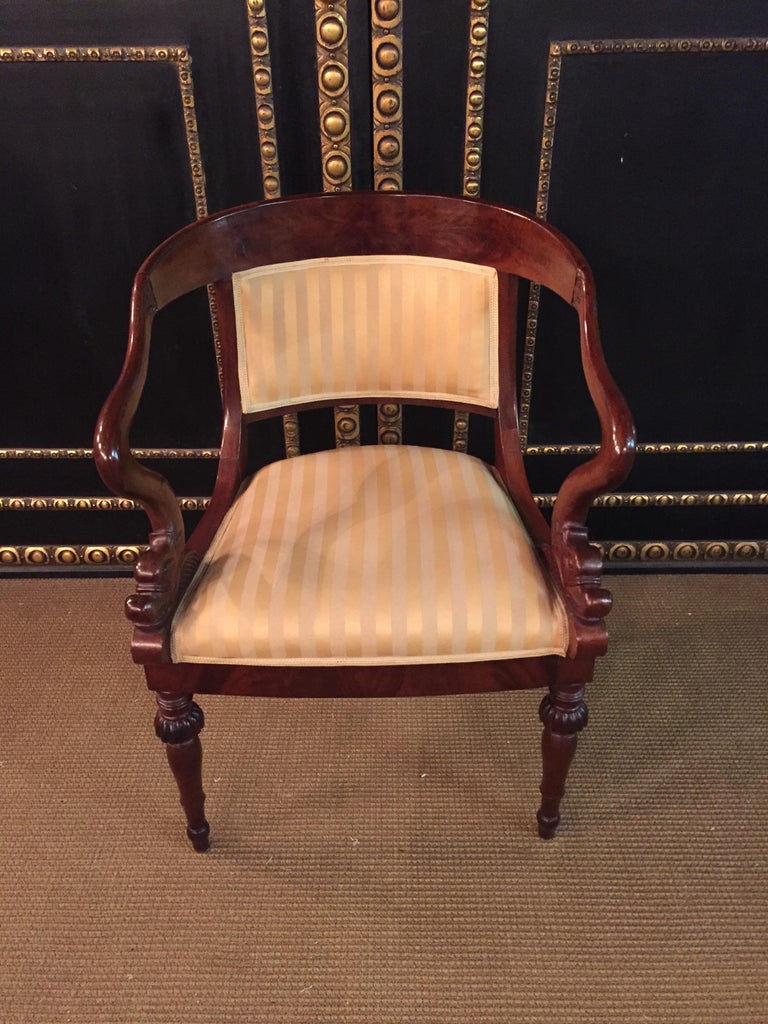 French antique Empire Armchair Solid Mahogany 1800 - 1810 Shellac ...