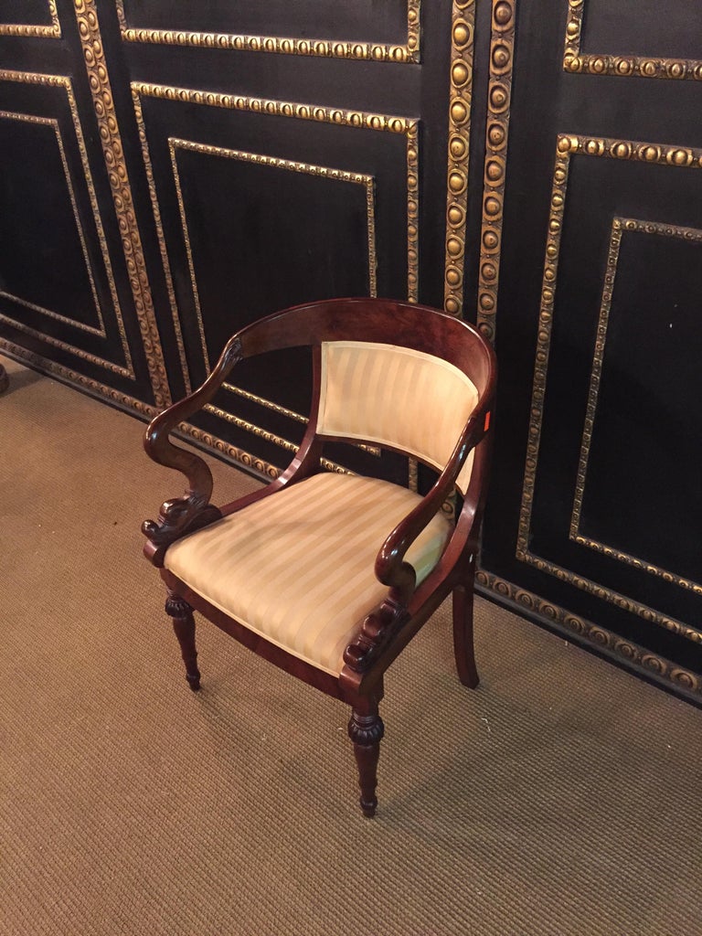 French antique Empire Armchair Solid Mahogany 1800 - 1810 Shellac ...