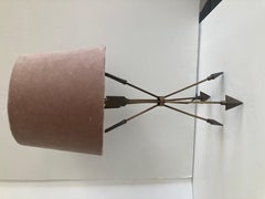 French Empire Arrow Table Lamp with Velvet Shade