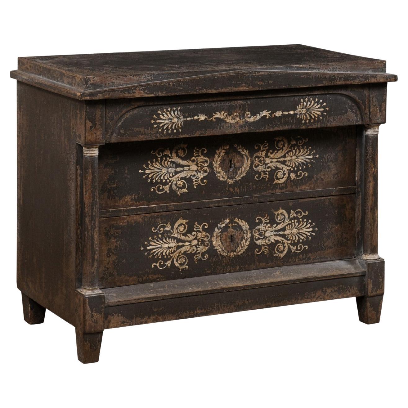 French Empire Artisan-Painted Commode, 19th Century For Sale