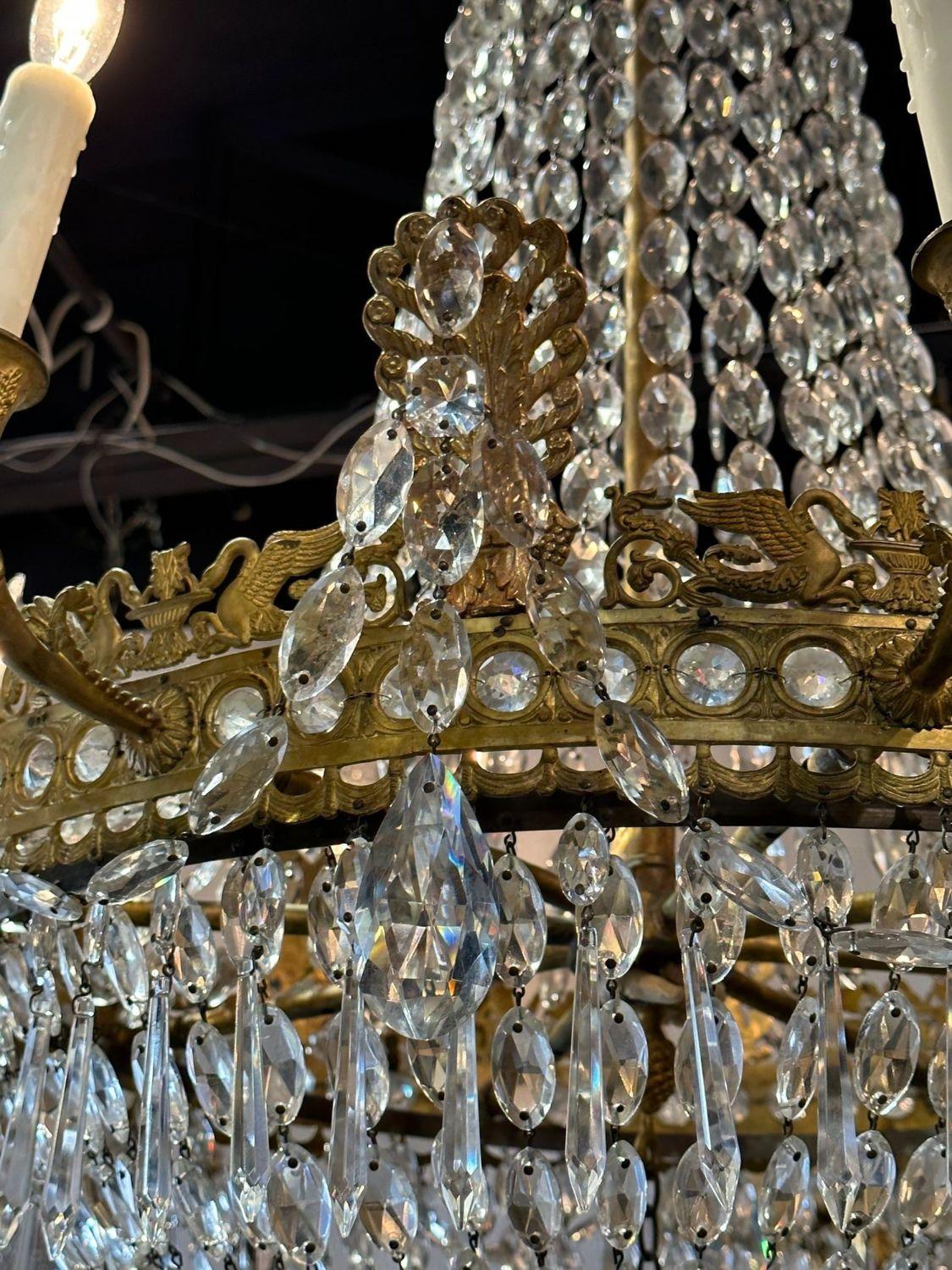 French Empire Basket Form Chandelier For Sale 1