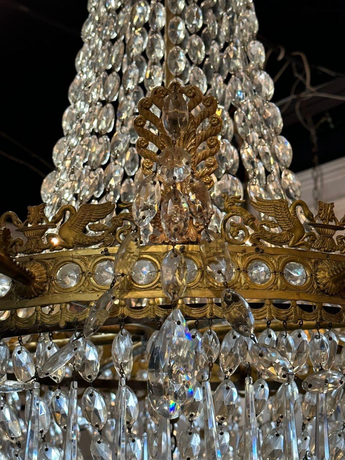 French Empire Basket Form Chandelier For Sale 3