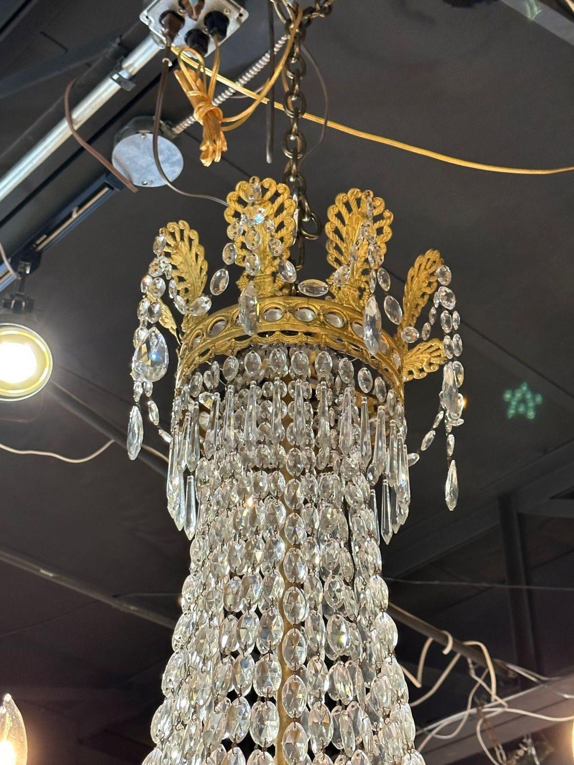 French Empire Basket Form Chandelier For Sale 4