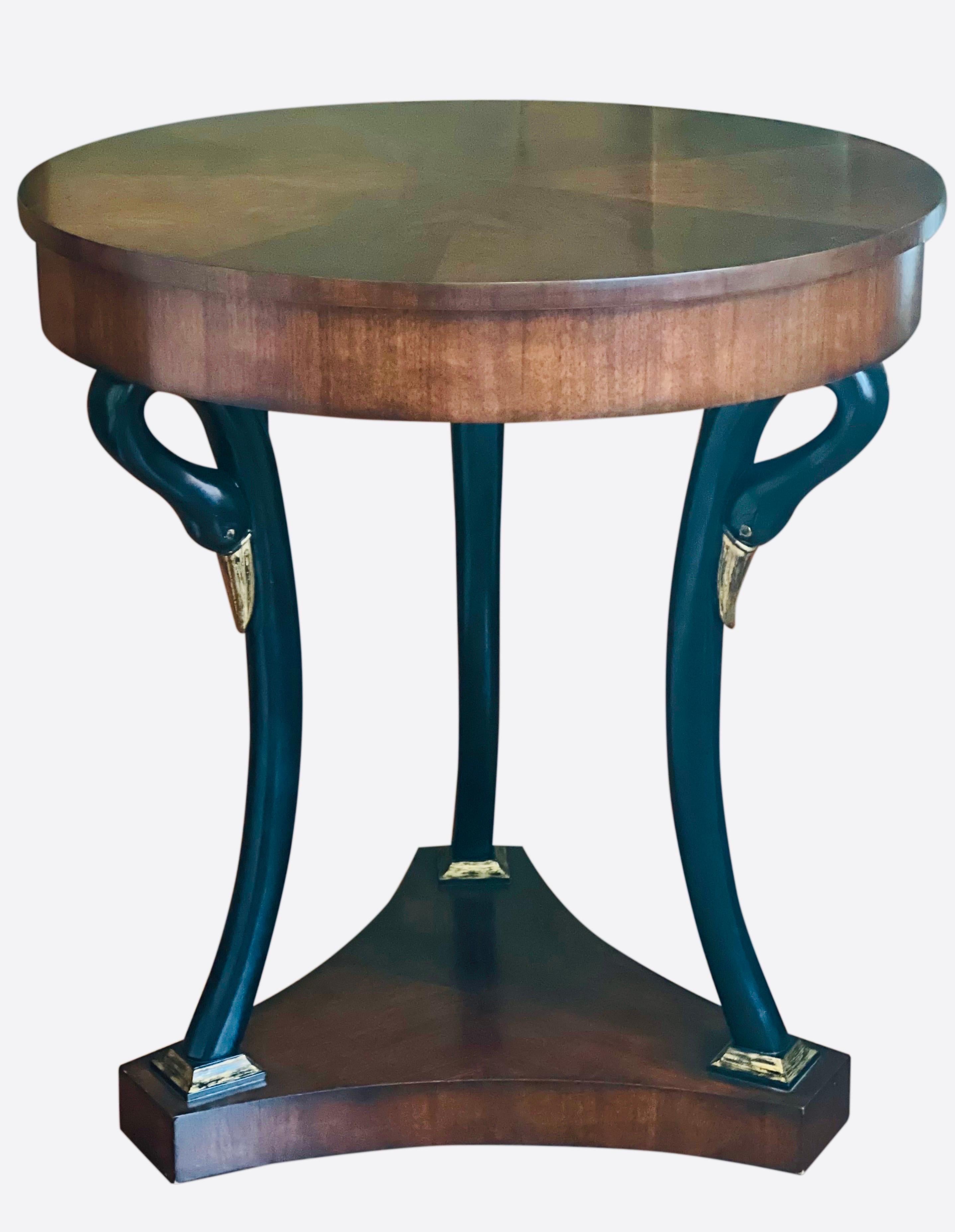 French Empire Biedermeier Mahogany Center Table by Century Furniture In Good Condition For Sale In Doylestown, PA