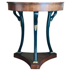 French Empire Biedermeier Mahogany Bookmatched Center or Side Table by Century