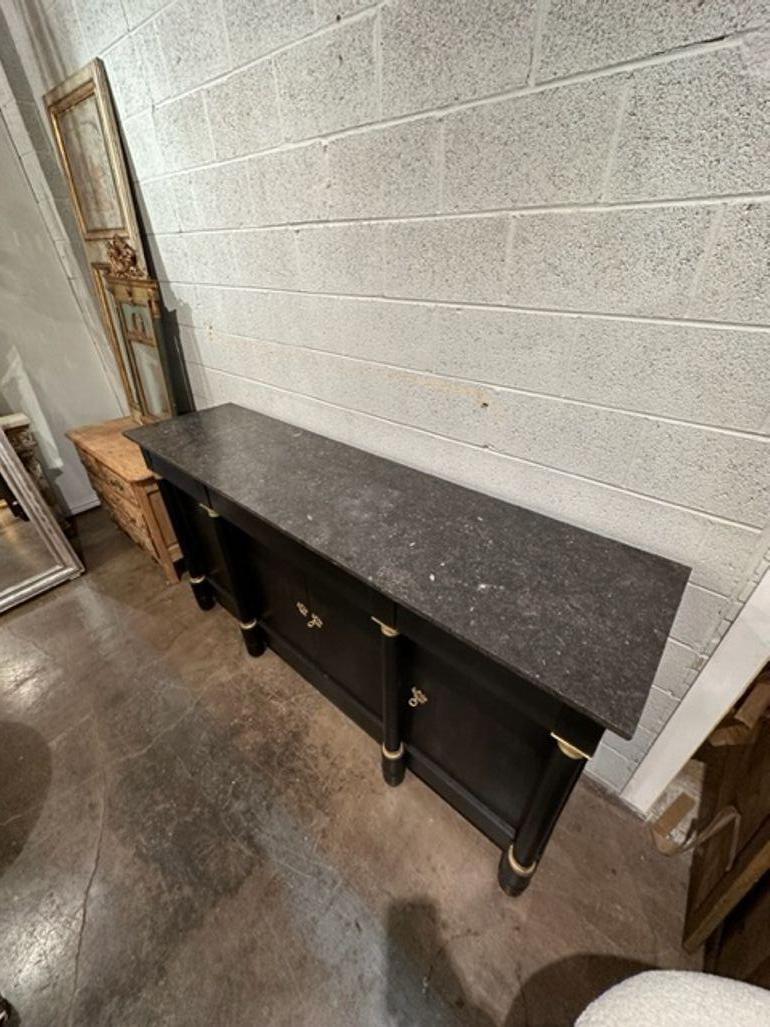 19th Century French Empire Black Lacquered Buffet For Sale