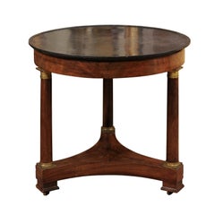 French Empire Black Marble Top Guéridon, Early 19th Century