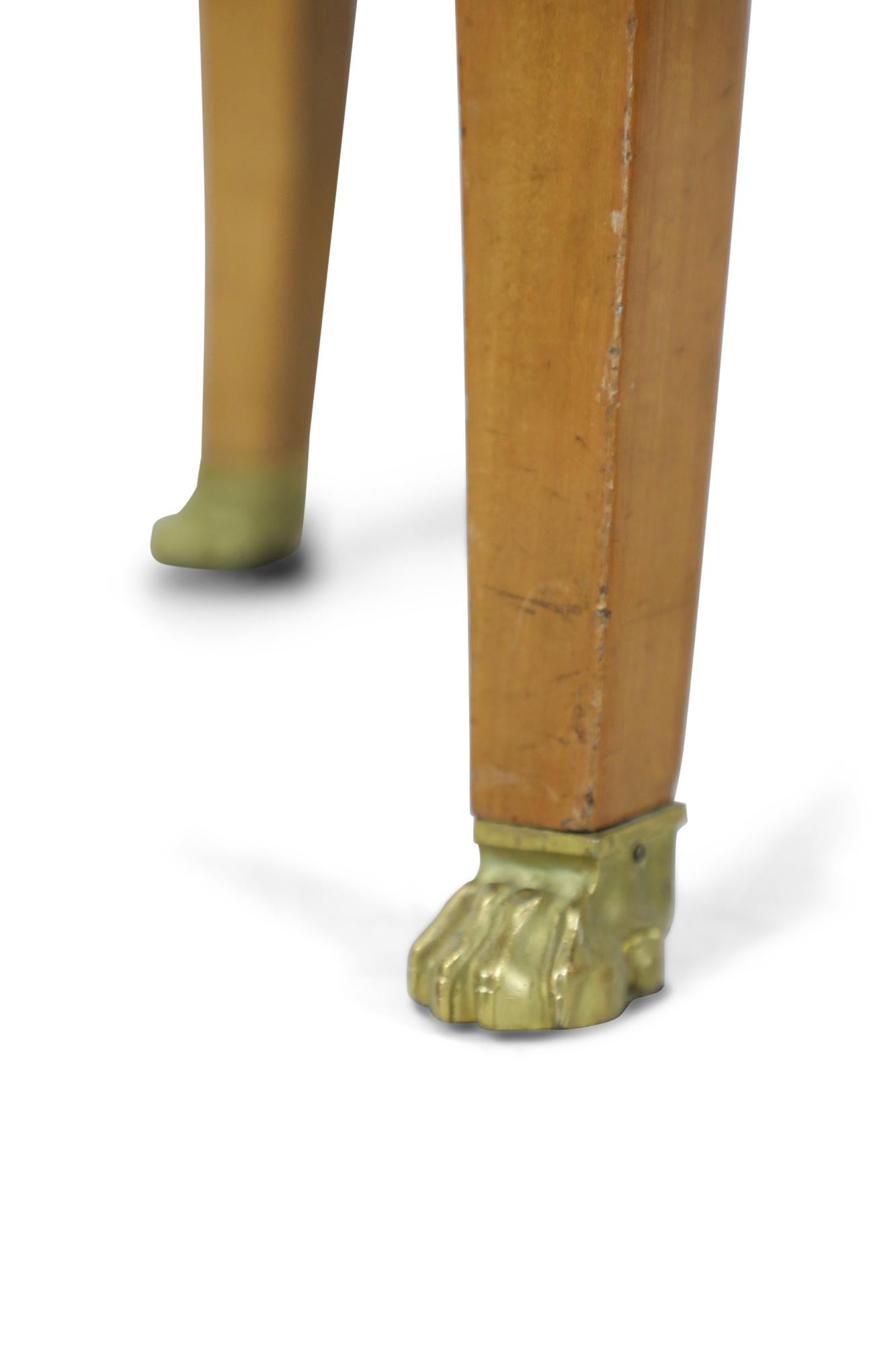 Französisches Empire Blondes Mahagoni Drehstuhl aus Leder mit Bronzeschmuck im Angebot 13