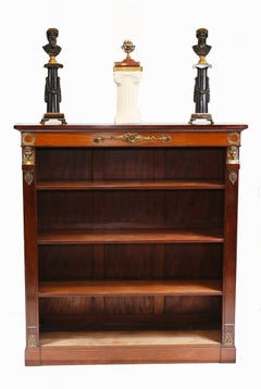 French Empire Bookcase Open Antique Mahogany 1890