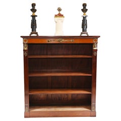 French Empire Bookcase Open Antique Mahogany 1890