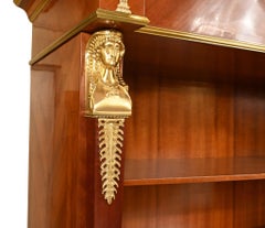 French Empire Bookcase - Walnut Open Front Cabinet