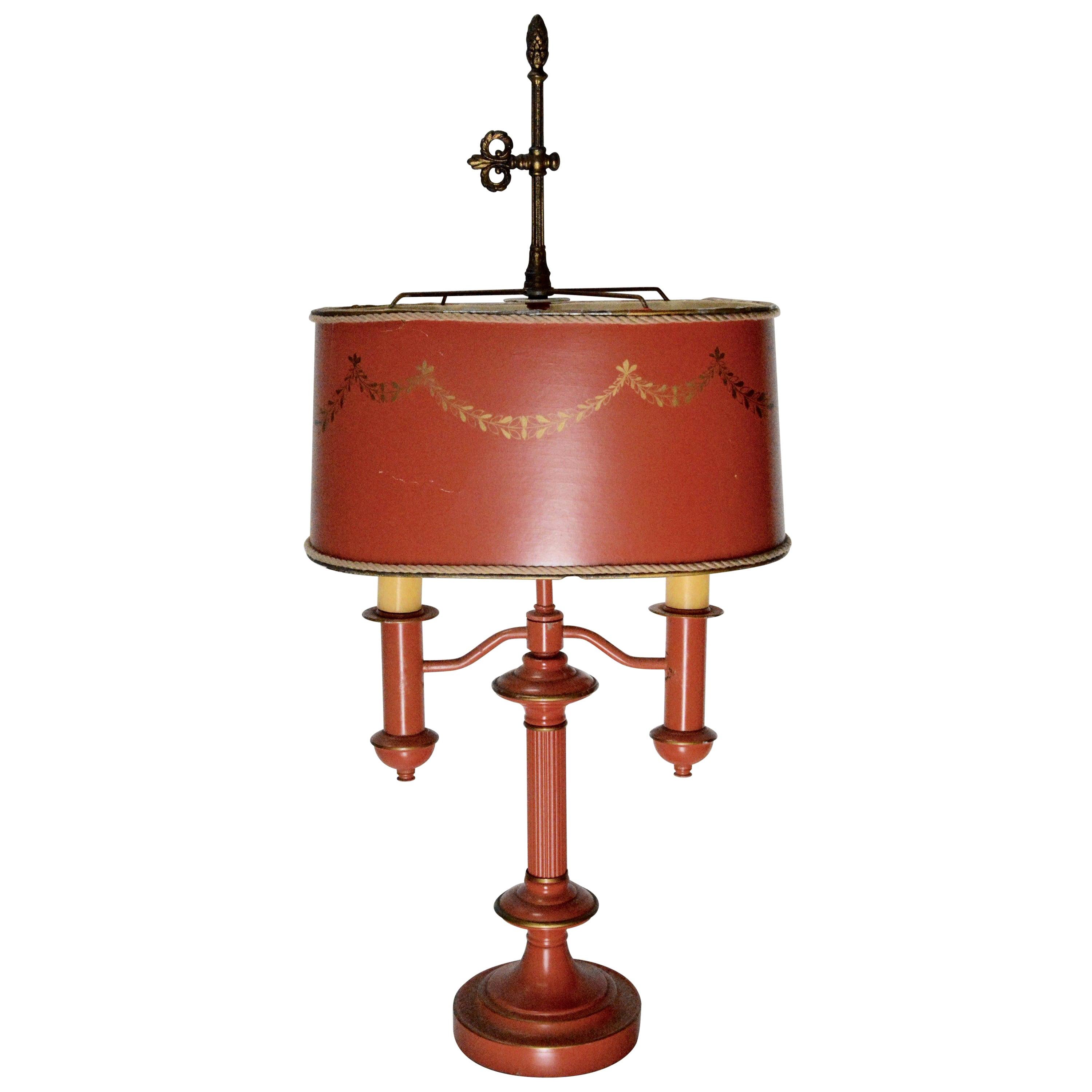French Empire Bouillette Style Tole Lamp For Sale