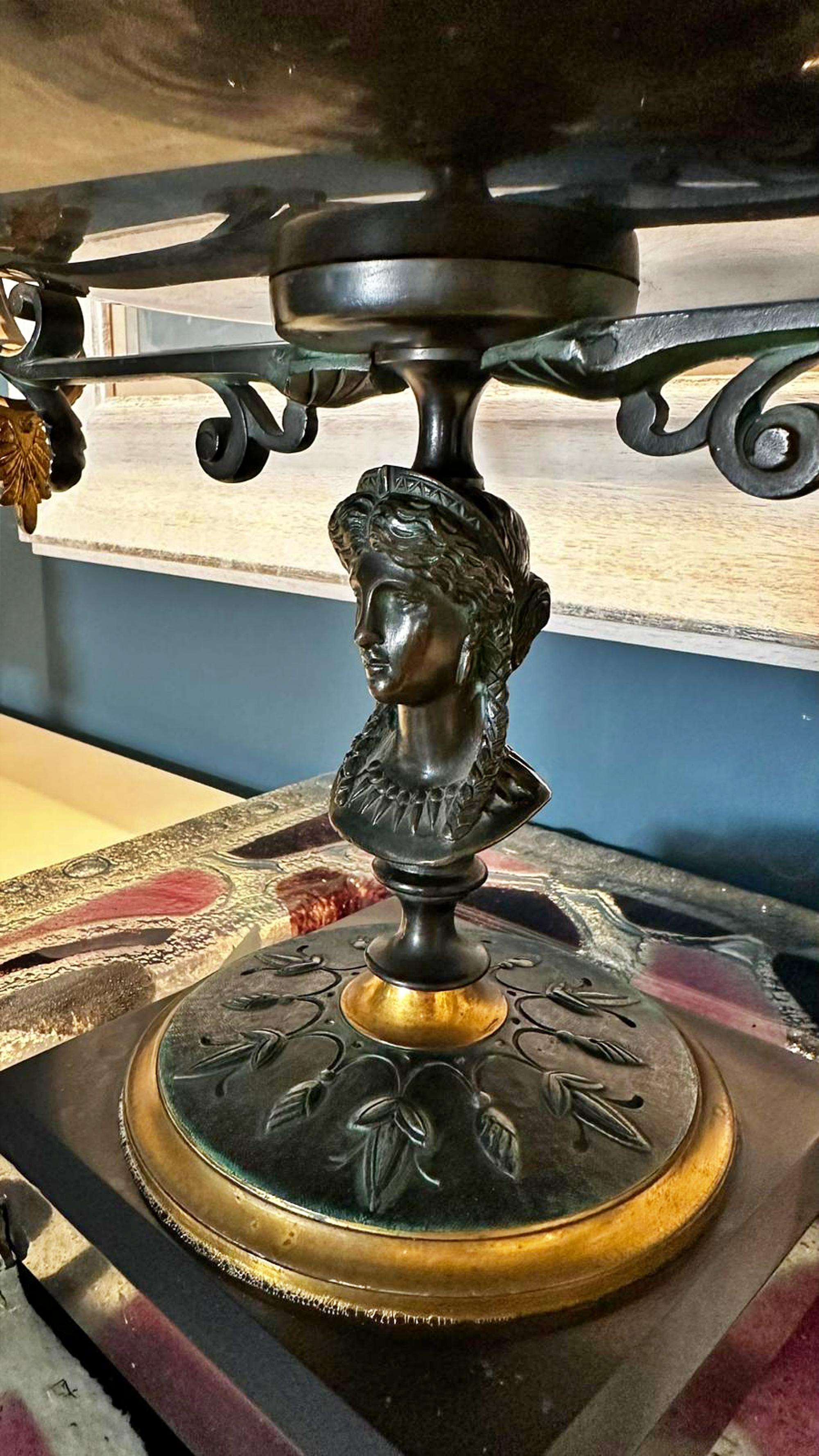 French Empire Bowl on Base in Bronze and Marble 19th century For Sale 6