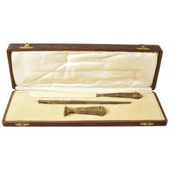 Antique French Empire Boxed Writing Set Made in France