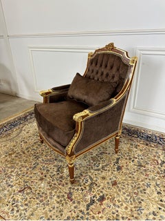 French empire, brass mounted reupholstered button back chairs (x6 available)