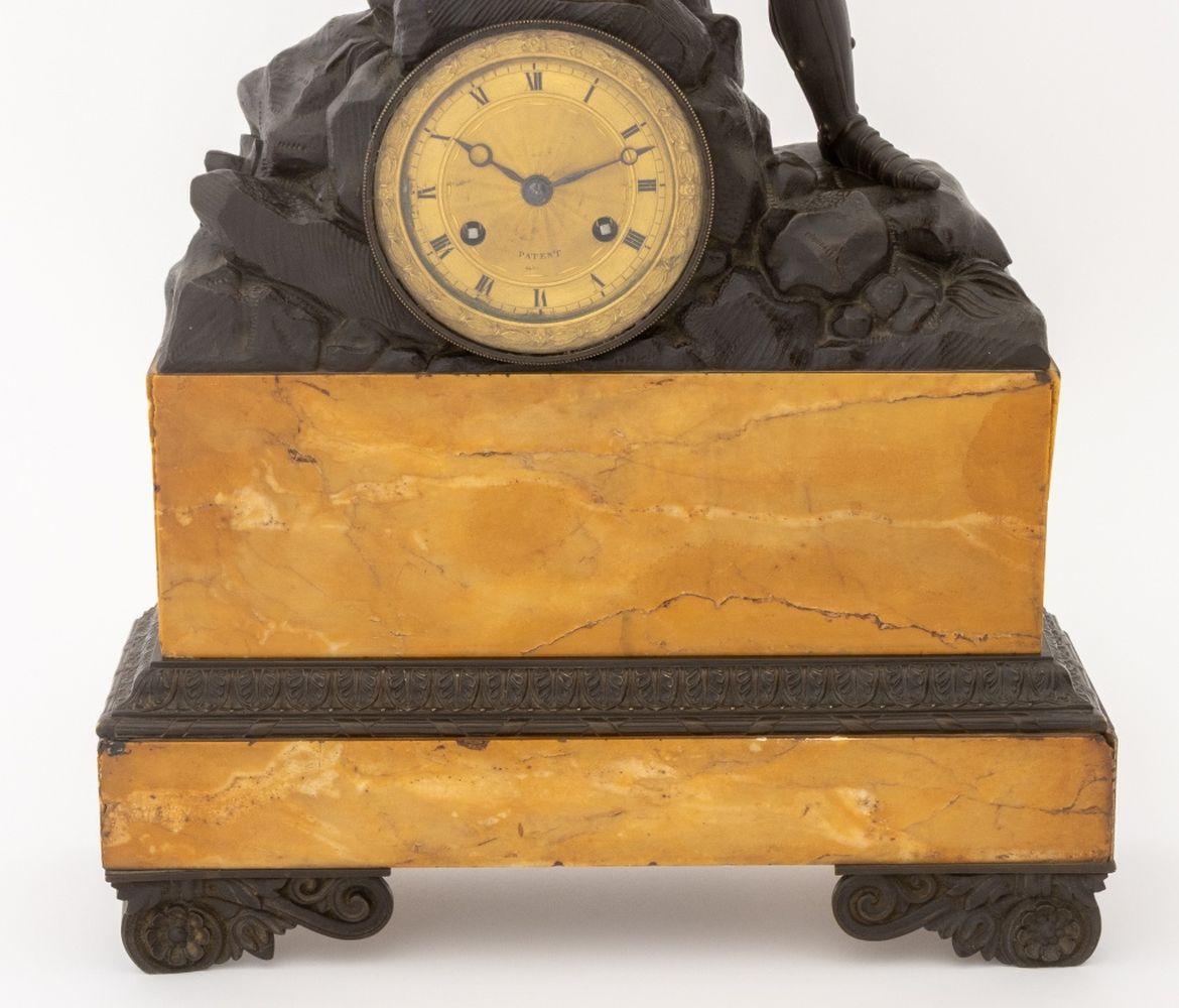 19th Century French Empire Bronze and Marble 