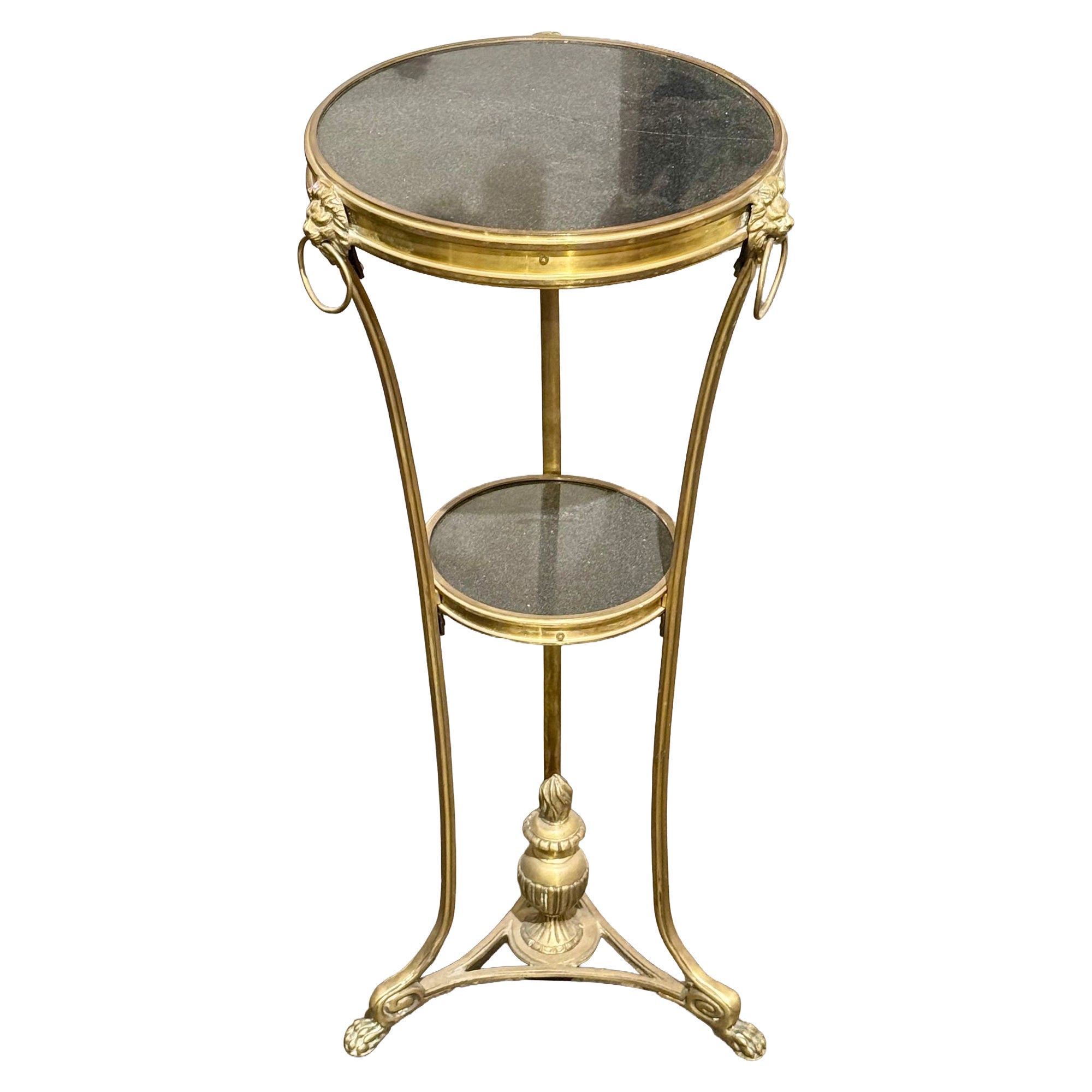 French Empire Bronze and Marble Side Table For Sale