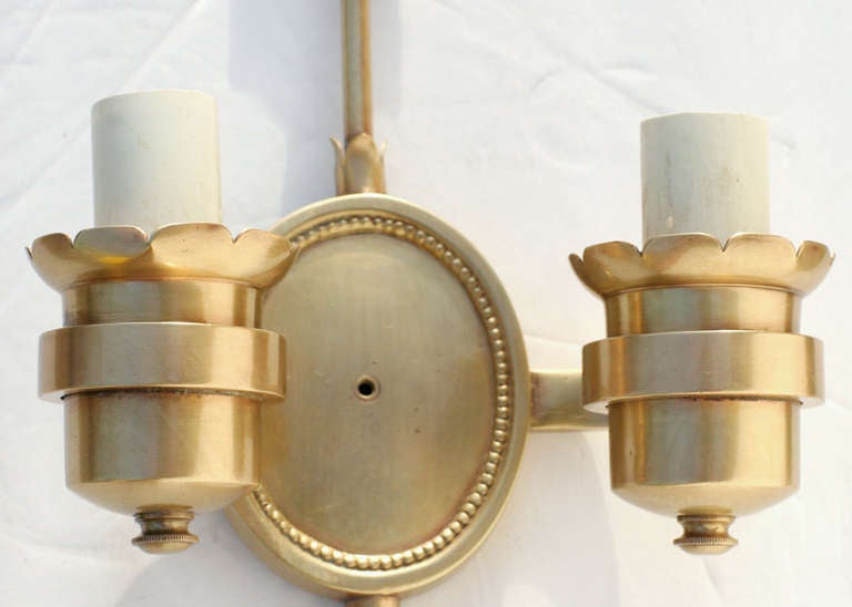 French Empire Duel Arm Bronze Arrow Sconce, Pair In Excellent Condition In Van Nuys, CA