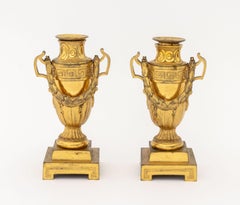 French Empire Bronze Candlestick-Cassolettes, 2