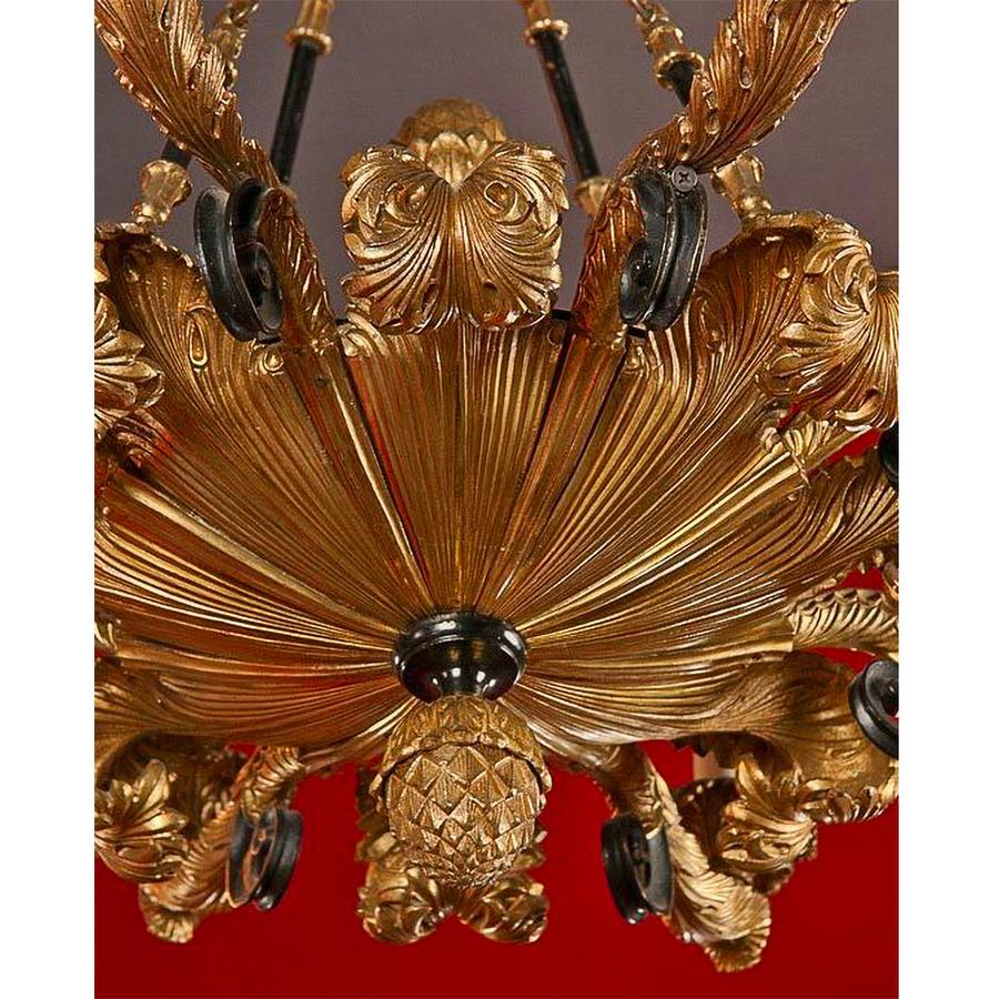 European French Empire Bronze Chandelier For Sale