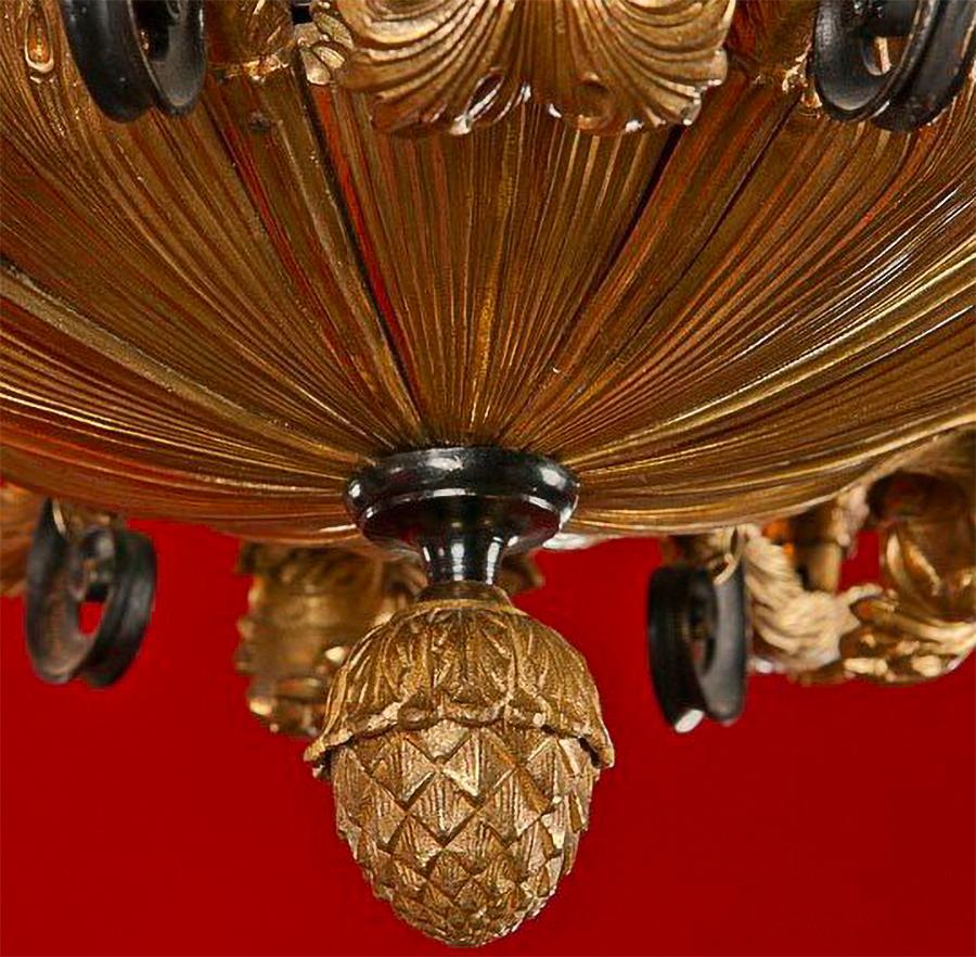 Late 19th Century French Empire Bronze Chandelier For Sale