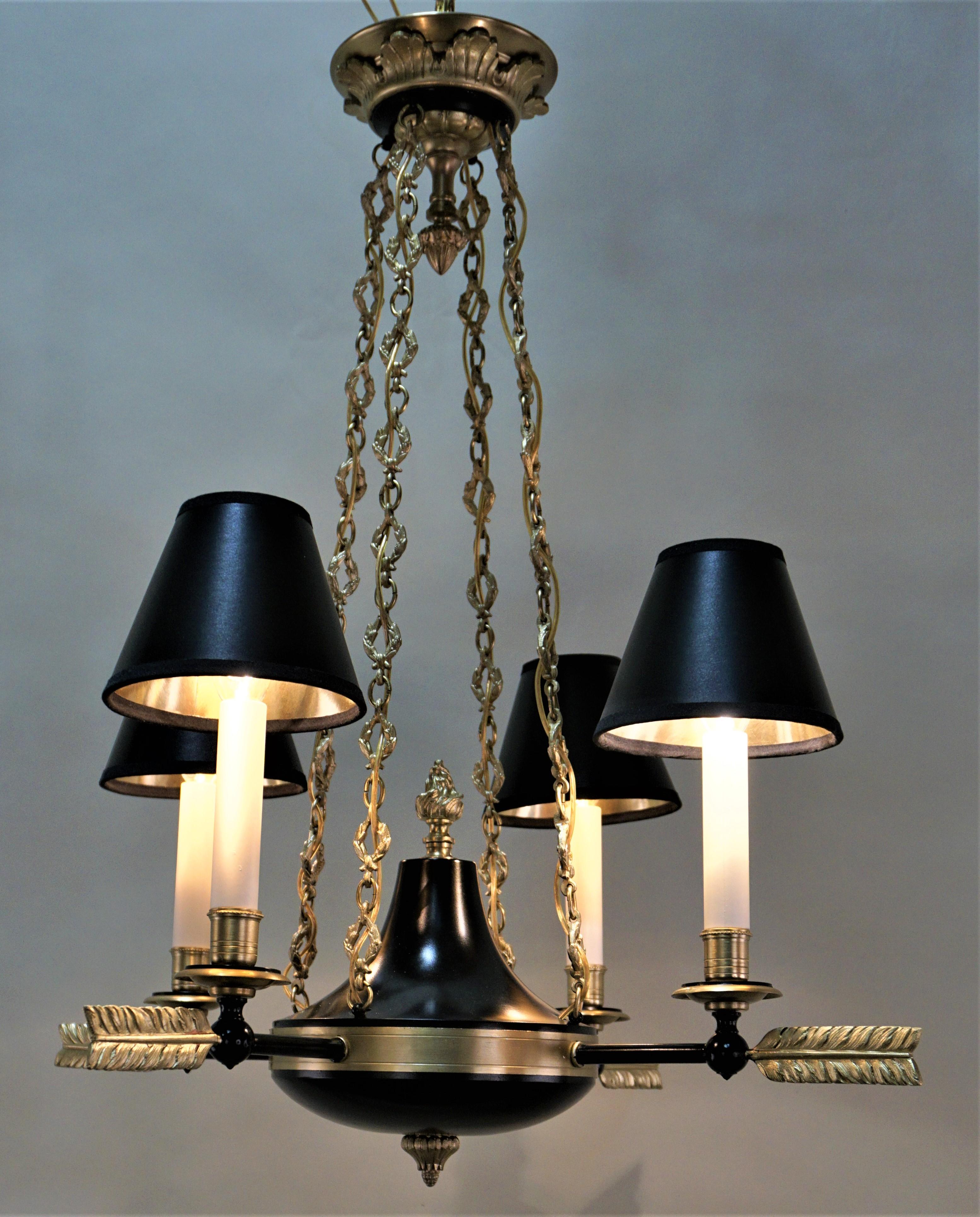 French Empire Bronze Chandelier 1