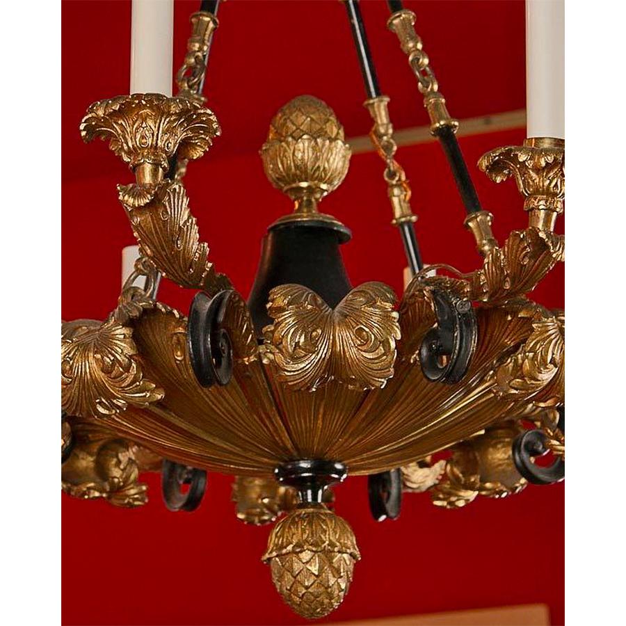 French Empire Bronze Chandelier For Sale 1