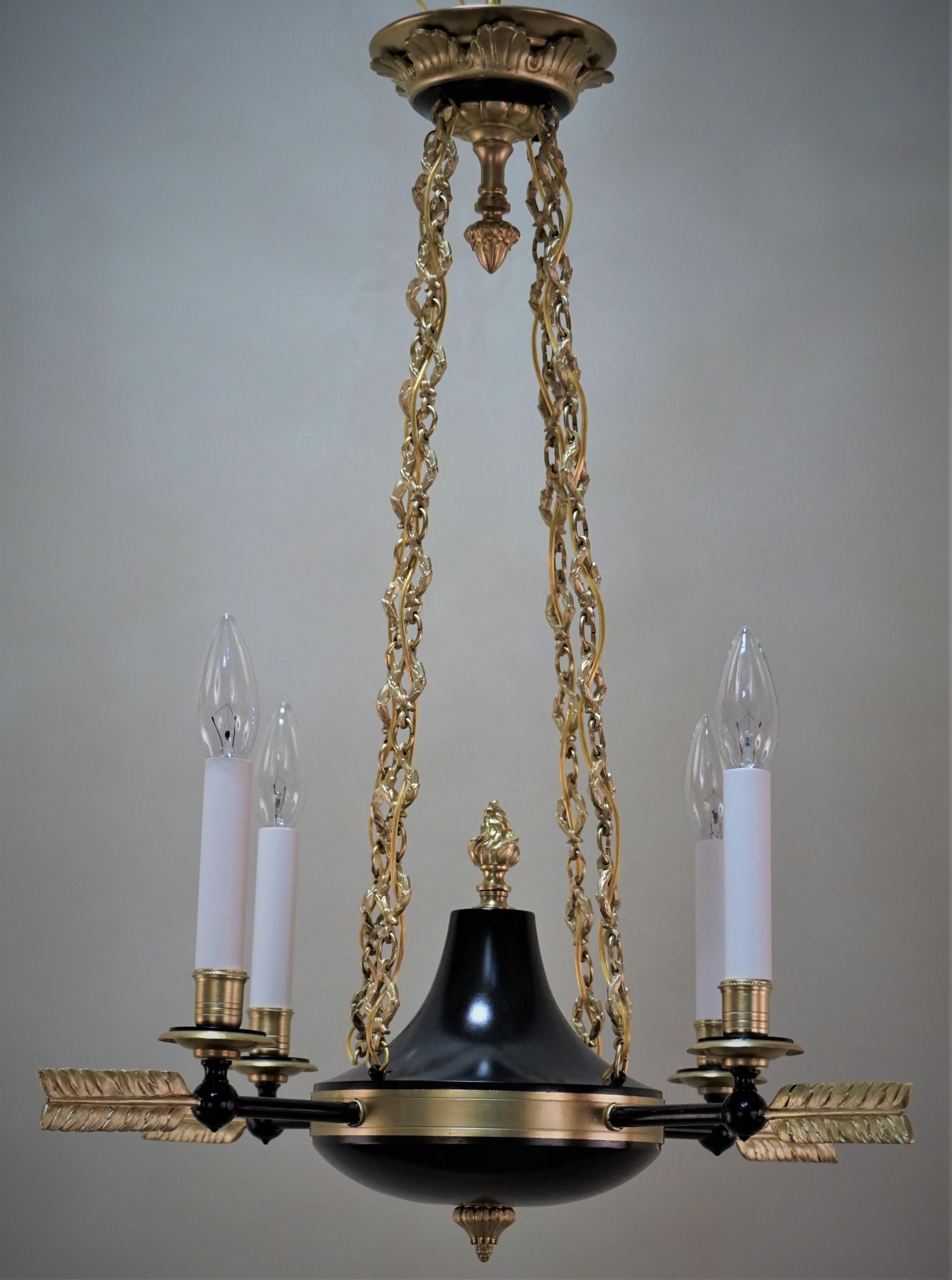 French Empire Bronze Chandelier 2