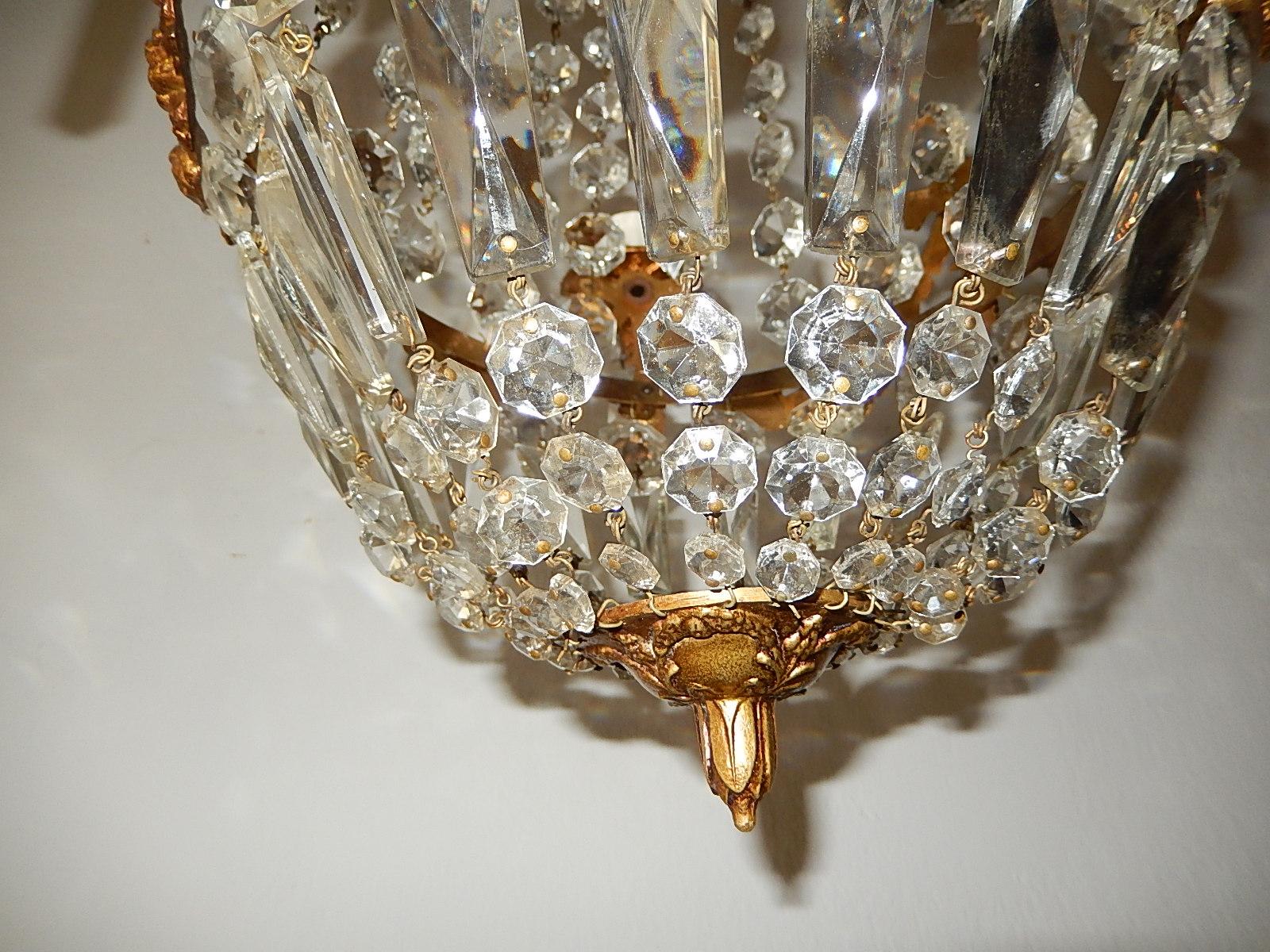 French Empire Bronze Crystal Bows Chandelier  4