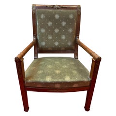 French Empire Bronze Decorations Fauteuil Armchair, circa 1820